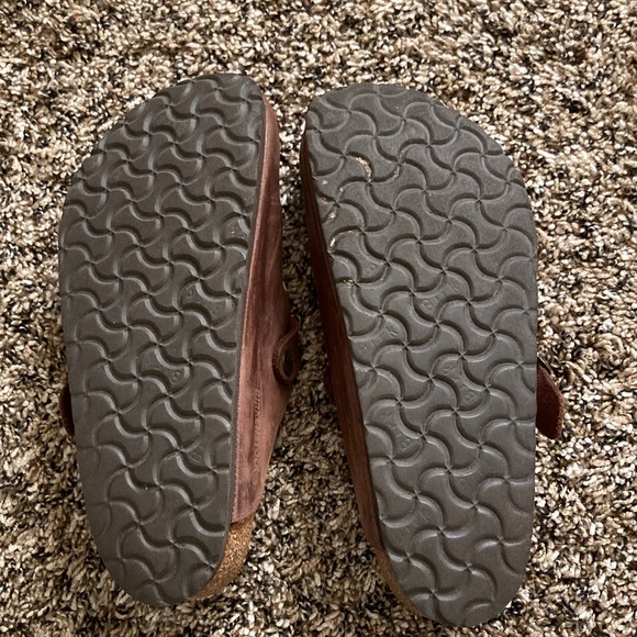 Birkenstock Brown Leather Mules - Picture 2 of 3